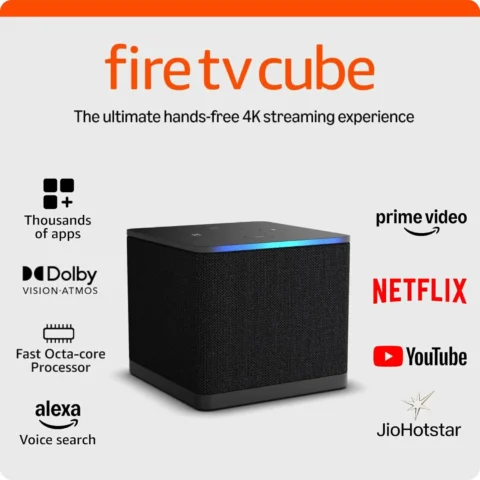 Fire TV Cube | Hands-free streaming device with Alexa, Wi-Fi 6, 4K Ultra HD