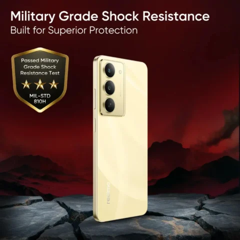 realme 14X 5G Smartphone Dimensity 6300 6nm Chip 8GB RAM 128GB ROM 6.67 Inch HD+ IP69 Waterproof 6000mAh Battery 45W Fast Charge Support Fingerprint GPS WiFi Bluetooth Gold