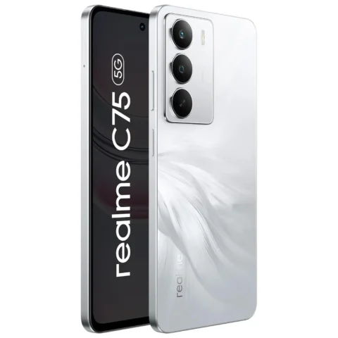 realme C75 5G Smartphone Android 15 Display 6.67" FHD 120Hz 6000mAh Battery 45W Charge 4GB RAM 128GB ROM Dual SIM Support AI Camera Fingerprint WiFi GPS (White)