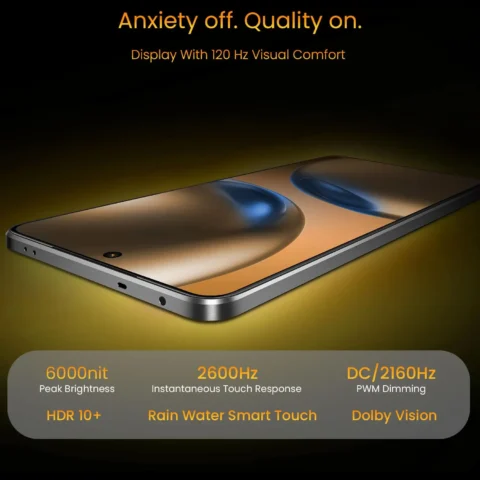 realme GT 7T 5G Smartphone 12GB+256GB Yellow,6.80 inch Screen, 120Hz Refresh, 7000mAh Battery, 120W Ultra Charge, 90MP AI Cameras, Dimensity 8400-MAX chipset, IP69