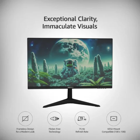 amazon basics 27" Full HD IPS LCD Monitor with LED Backlight|Frameless Design|Flickerless|75 Hz