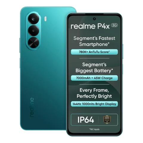 realme P4x 5G Smartphone, Lake Green, 6GB RAM, 128GB Storage